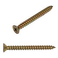 #10 X 1" Flat Head, Phillips, Tapping Screw, Type A, Zinc Yellow